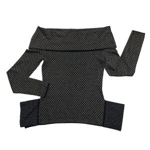 Roland Mouret Sweater Women M Black Metallic Wool Blend Origami Off Shoulder